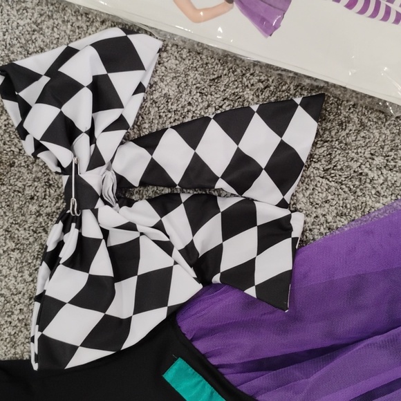 Leg Avenue Miss Mad Hatter Costume - Purple, Black, and Yellow - Picture 4 of 11